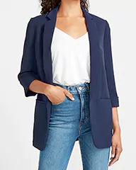 Rolled Sleeve Boyfriend Blazer